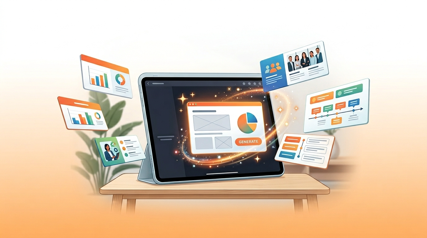 AIでプレゼン資料を自動作成するイメージ画像